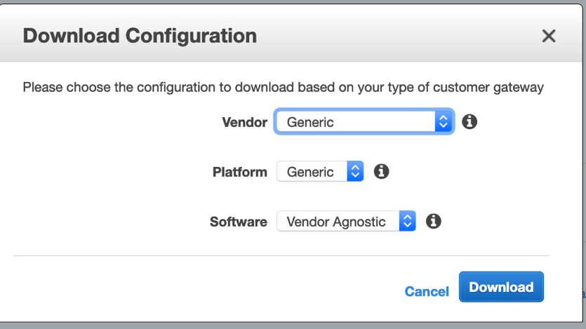 On this screen, make sure you choose Generic as the Vendor option.