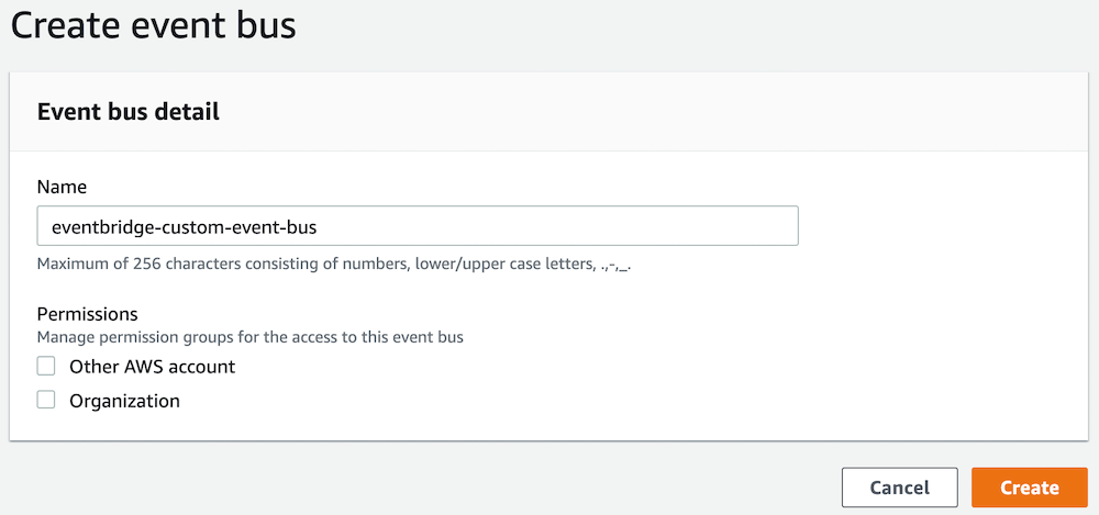 Create an Amazon EventBridge custom event bus and rules for customer event patterns