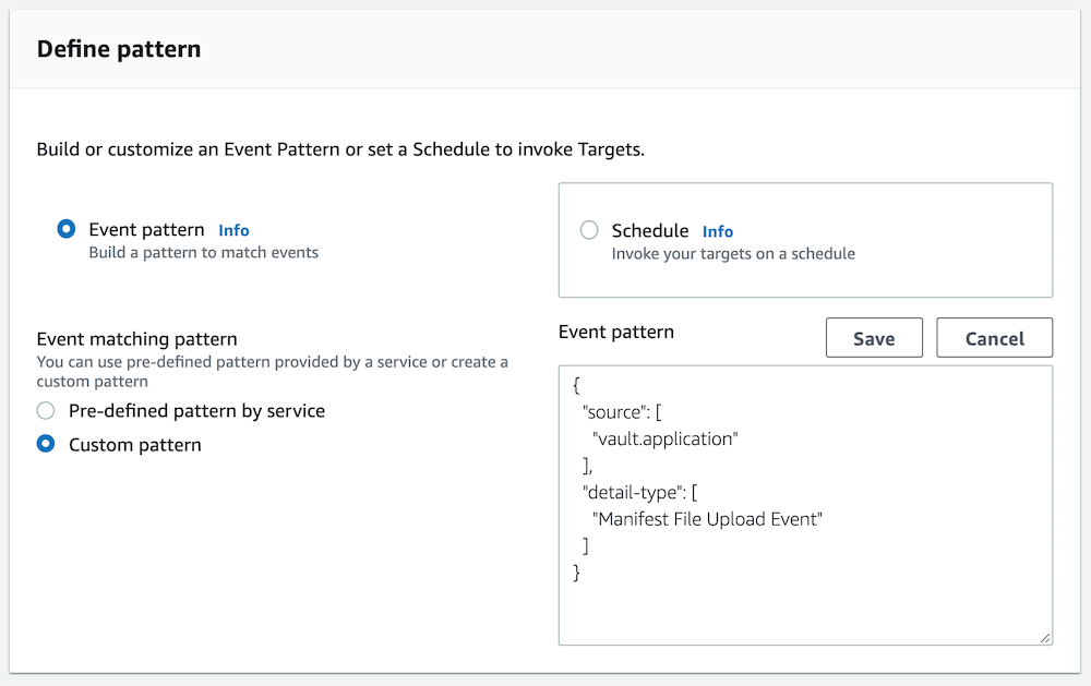 The following is an example for a “manifest” file upload notification