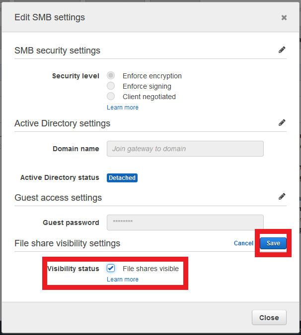 Enabling FSV in the File Gateway configuration applies to all SMB file shares.