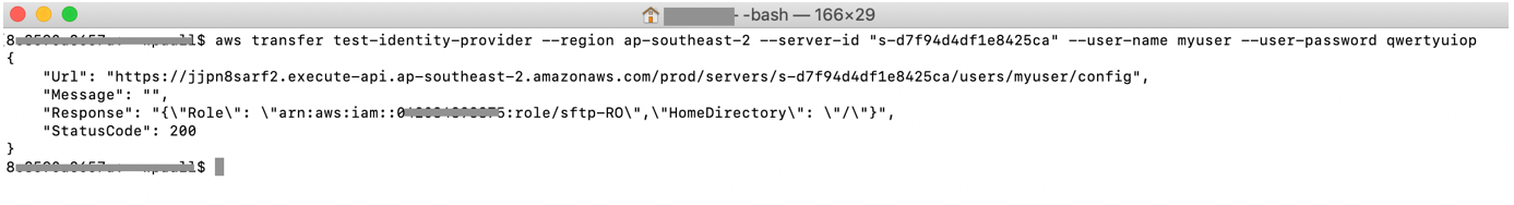 If all is working and you have passed through the correct user details, you should get the role information that you provided in Secrets Manager in the response field.