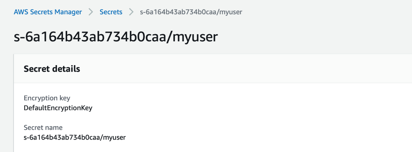 In the AWS Secrets Manager console, create a new secret by choosing Store a new secret.