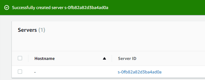 When the creation is complete, and the server status shows as Online, select the new server under Server ID to get more information.