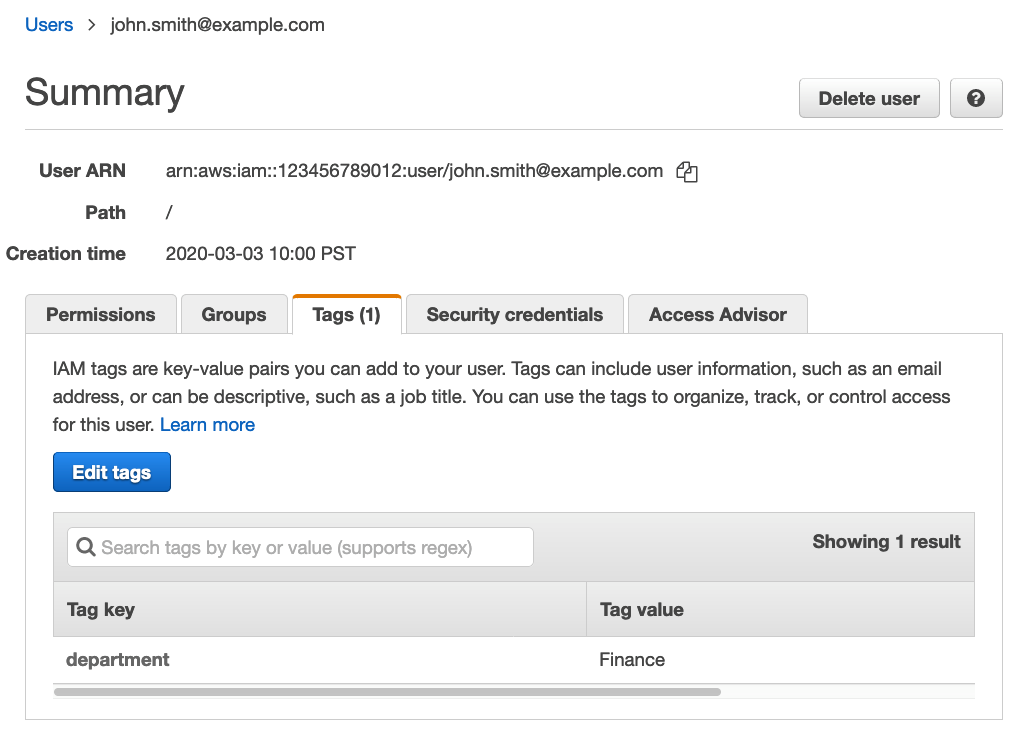 Using the ABAC access control strategy, an administrator could grant a user in the Finance department permission to manage Batch Operations jobs