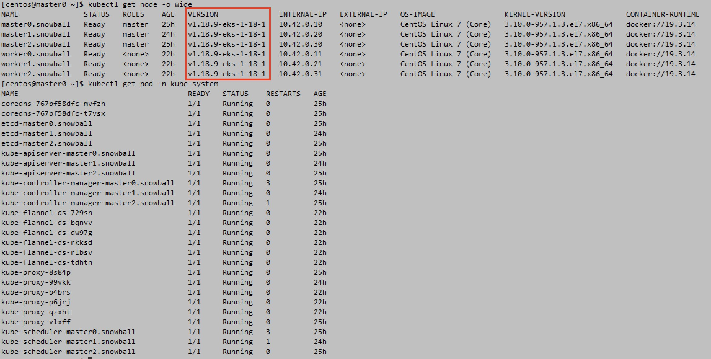 The version column in the output confirms that we are running EKS-D on Snowball Edge successfully.