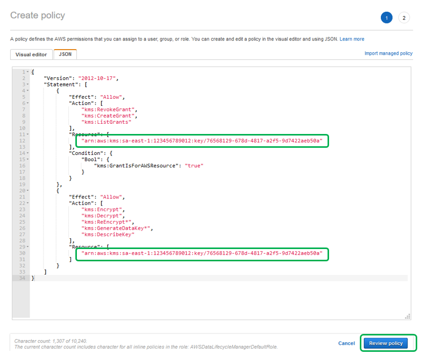 Visit the user guide and copy the contents of the corresponding JSON and paste it into the JSON editor.
