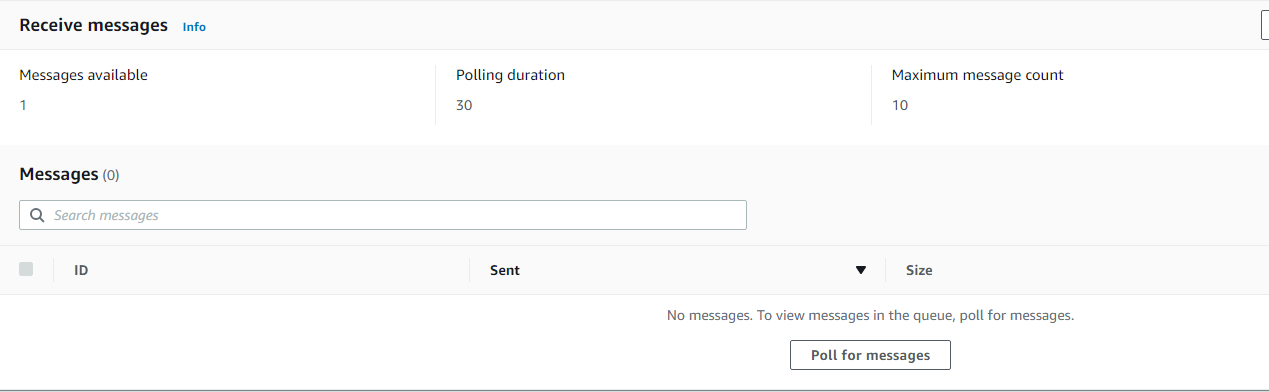 Send and recieve messages in the Amazon SQS console