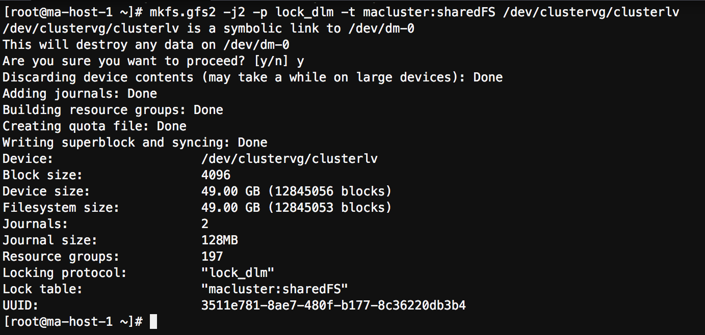 Figure 13 - Configuring gfs2
