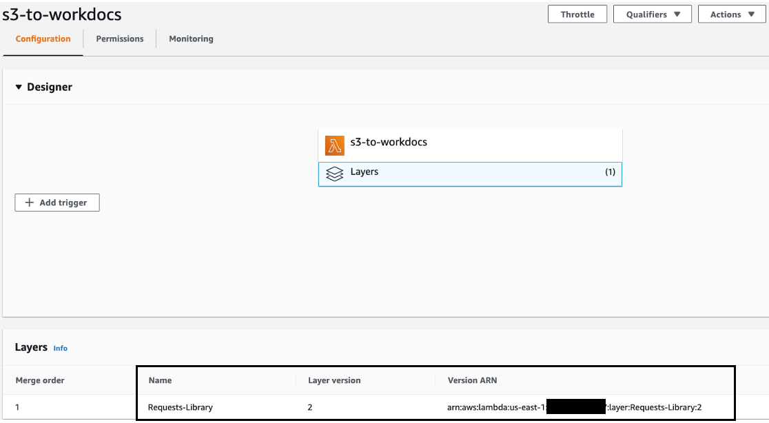 Add the AWS Lambda Layer to AWS Lambda function.