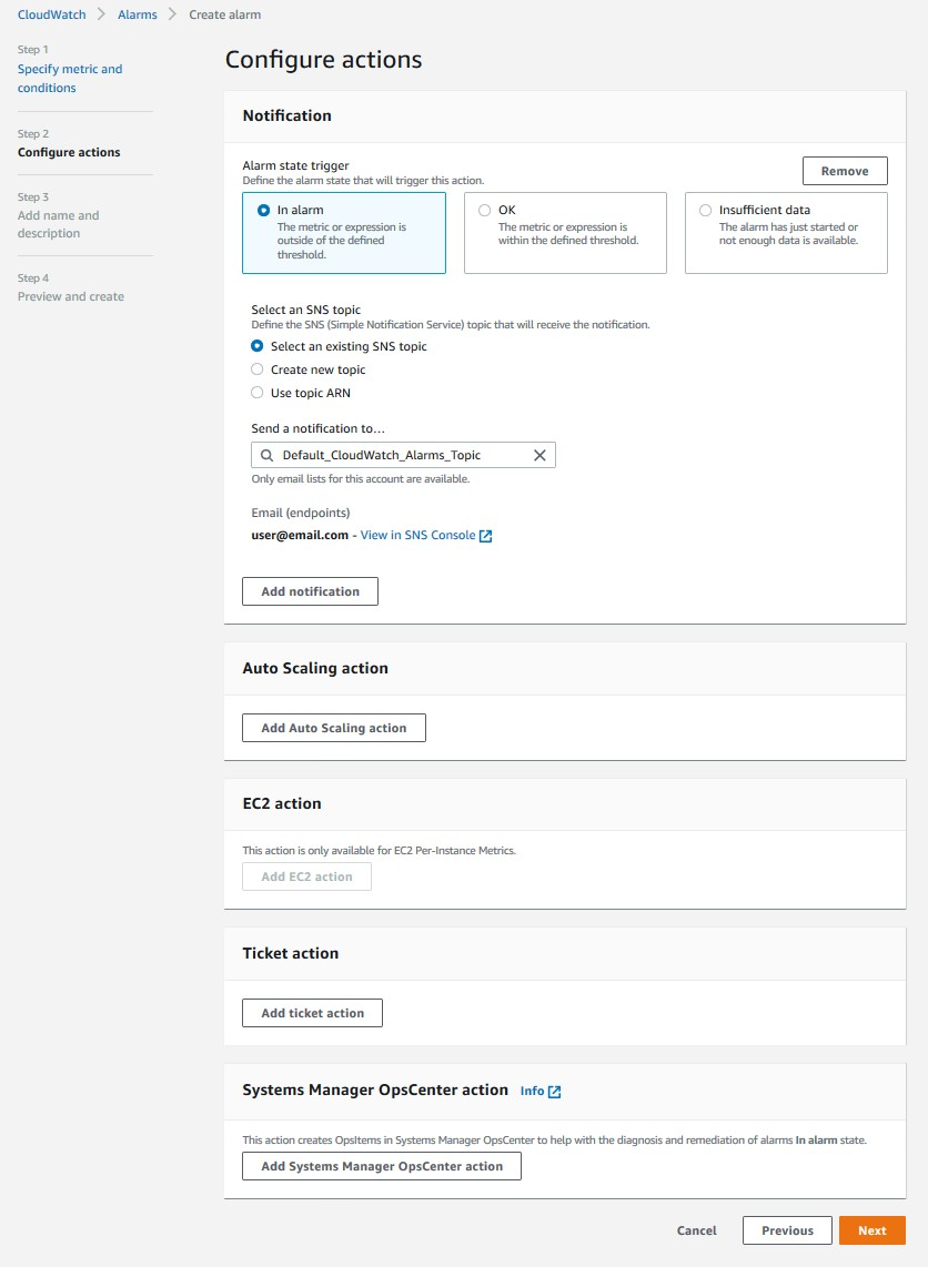 In Step 2, you can configure your actions.