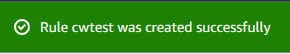 Sucessfully created new rule - events configured will be sent to the target in the rule.