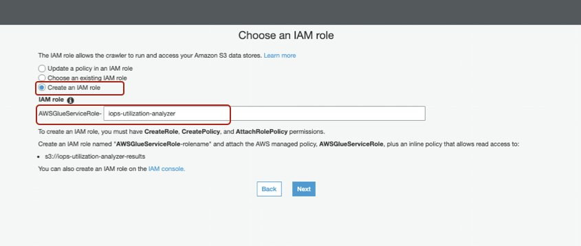 AWS Glue creates an IAM role that you can name when creating your database in the AWS Glue Data Catalog
