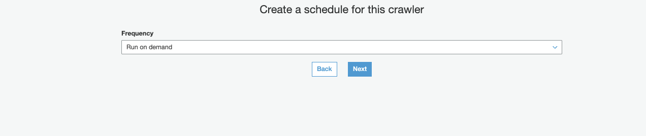 For frequency, select Run on demand or use a scheduled frequency (for example - daily), based on your use case.