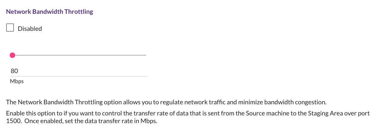 Network Bandwidth Throttling - CloudEndure