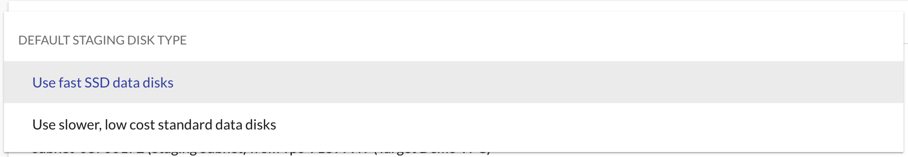Project Replication Settings – Staging Area Disks (slower disks)