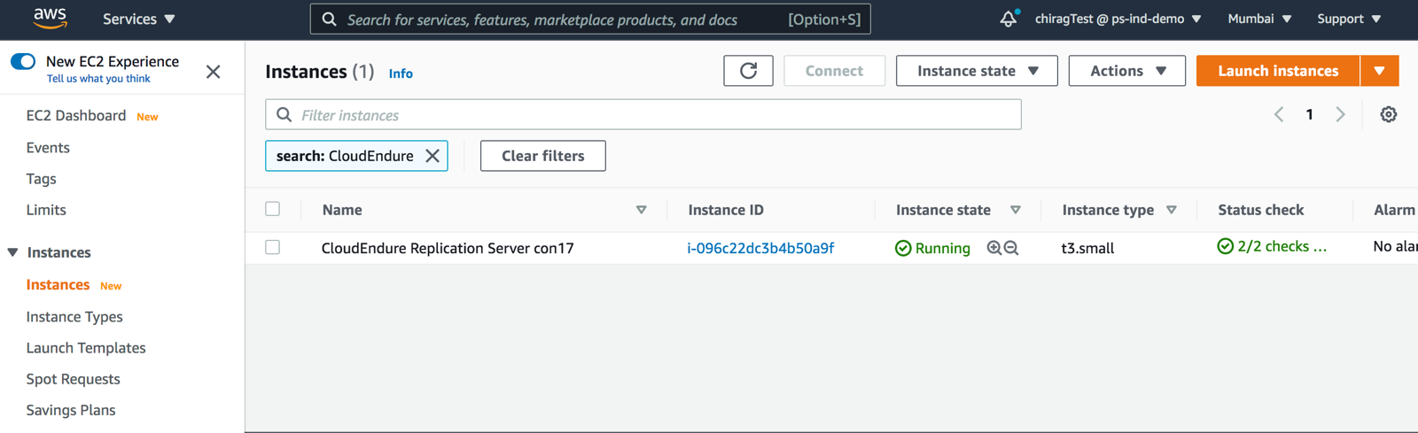 Once ready to replicate, the CloudEndure Migration SaaS application launches and configures the replication instances in the staging area