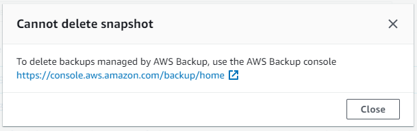 AWS Backup provides an extra layer of security by preventing accidental deletion of recovery points (backups) from the corresponding service console