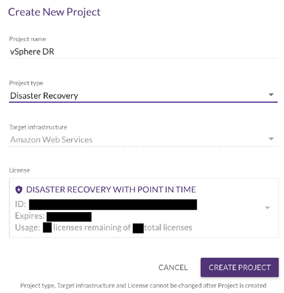 launch a DR project into the CloudEndure console (1)