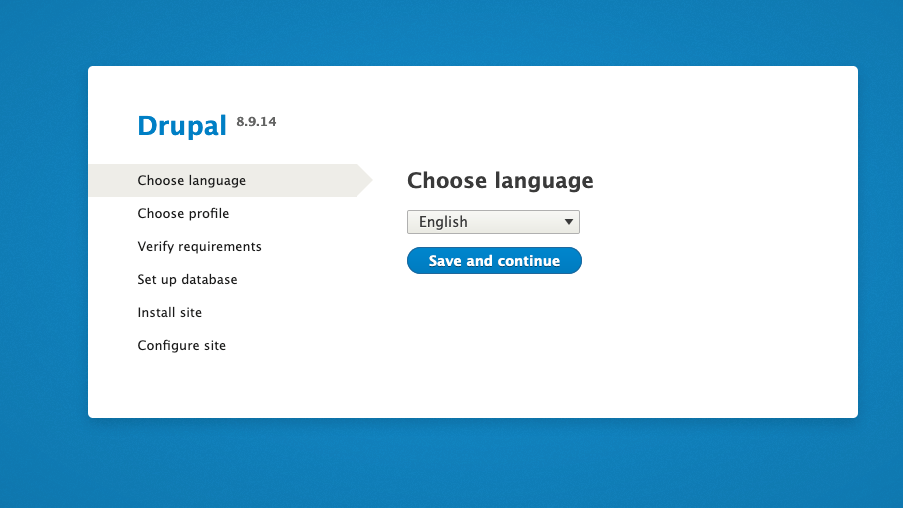 Configure the demo Drupal application that you want to build
