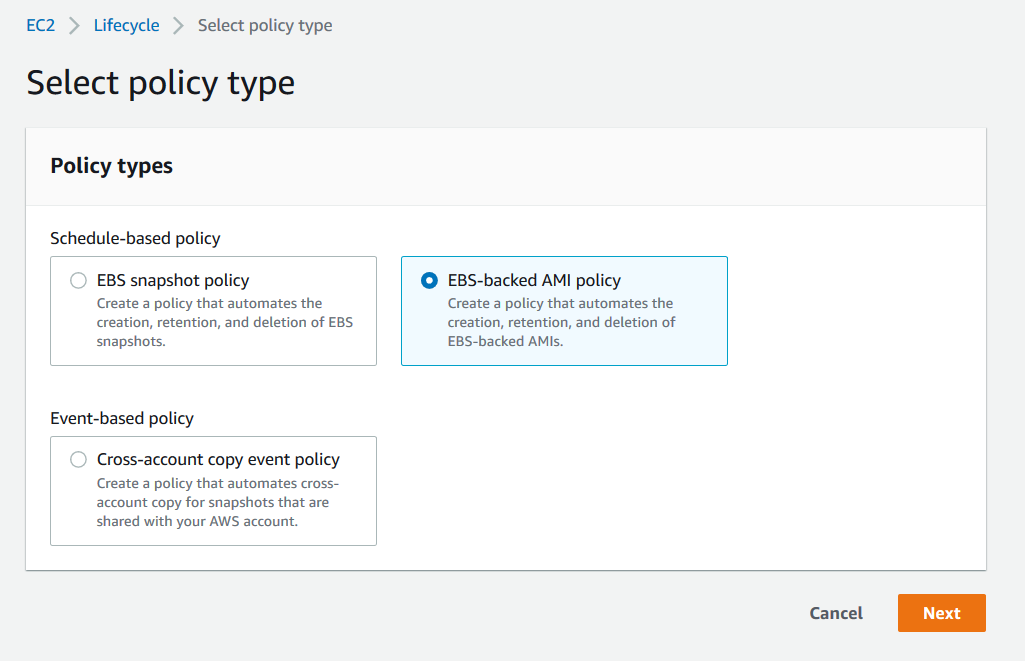 Creating Amazon EBS-backed AMI policy for Amazon EC2 instances