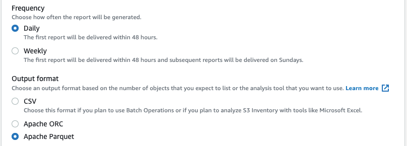 Generate S3 Inventory for S3 buckets - configuration 2