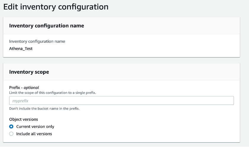 Set Inventory name and scope