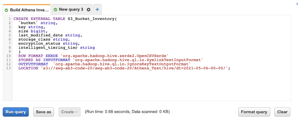 Schema and import criteria to build your table