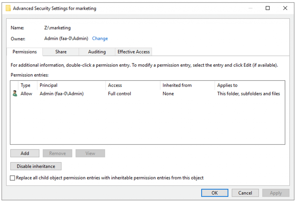 Set audit controls on the files and folders