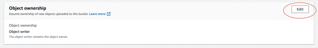 Under Object ownership, select Edit.