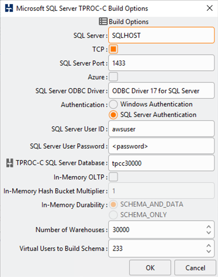 To generate Microsoft SQL Server OLTP test data, we use HammerDB Release 4.1 for Windows 64-bit Installer.