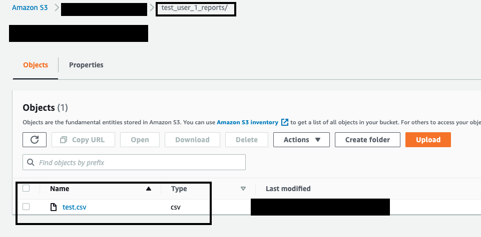 Next, you should see that the file is available in Amazon S3