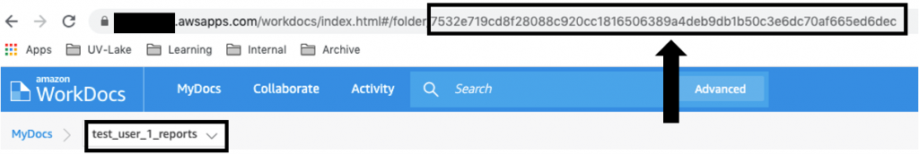 Note the folder IDs for the folders you created - Find the folder IDs in the URL of each page