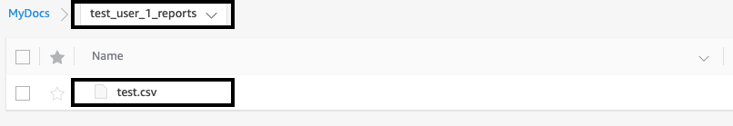 Upload a file into the WorkDocs folder