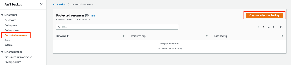 Create on-demand backup