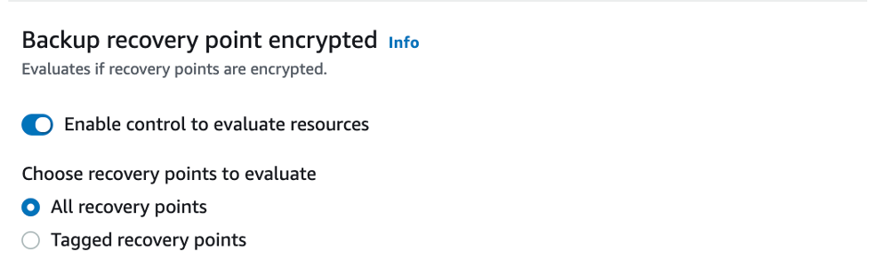 Recovery point encryption