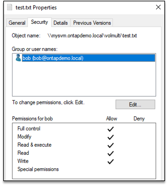 Figure13 File NTFS ACL