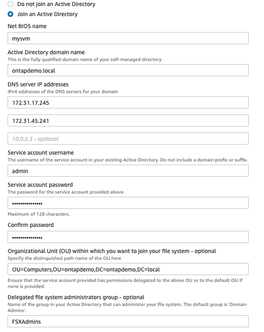 Figure8 Active Directory SVM configuration