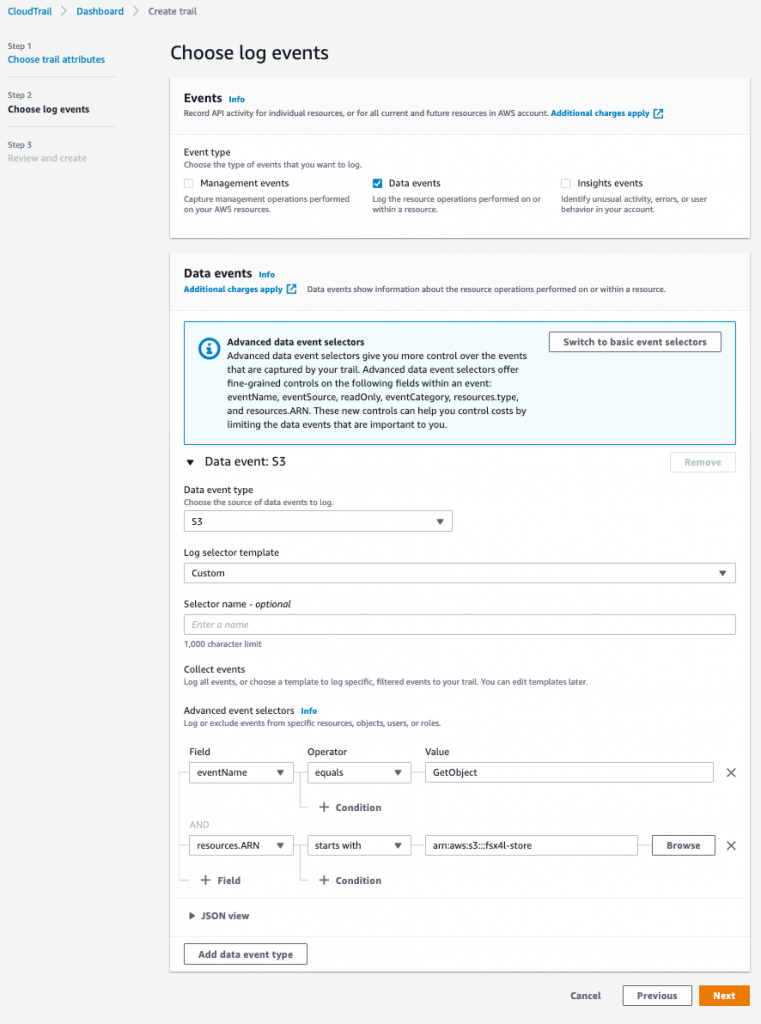 Configure AWS CloudTrail with Amazon CloudWatch logs enabled figure 2
