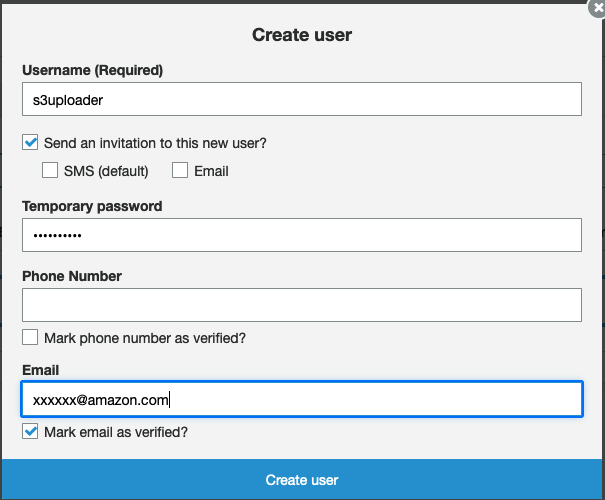 Figure19-Create user from the Amazon Cognito console