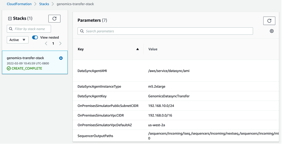 Figure 2- Available pre-populated parameters
