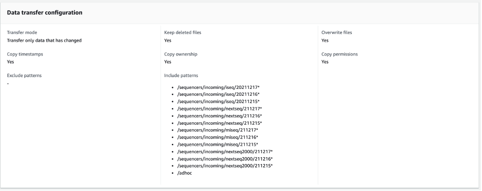 Figure 8- AWS DataSync task execution transfer configuration