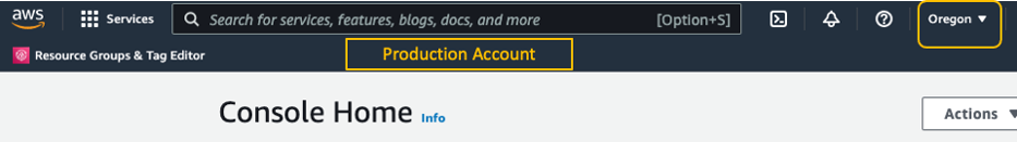 AWS Console account-a Region-b