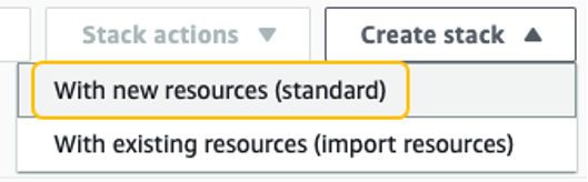 Create stack with new resources
