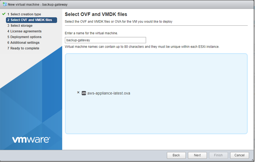 Figure 2.0: Create/Deploy virtual machine wizard.