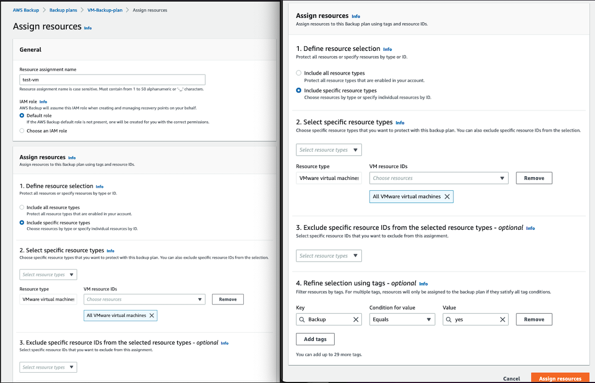 Figure 5.0: AWS Backup assign resource wizard