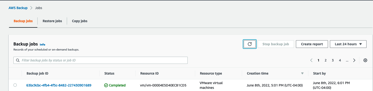 Figure 5.2: Showing the completed backup job