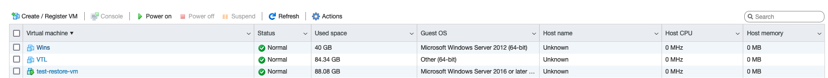 Figure 6.2: The virtual machine created by the restore job