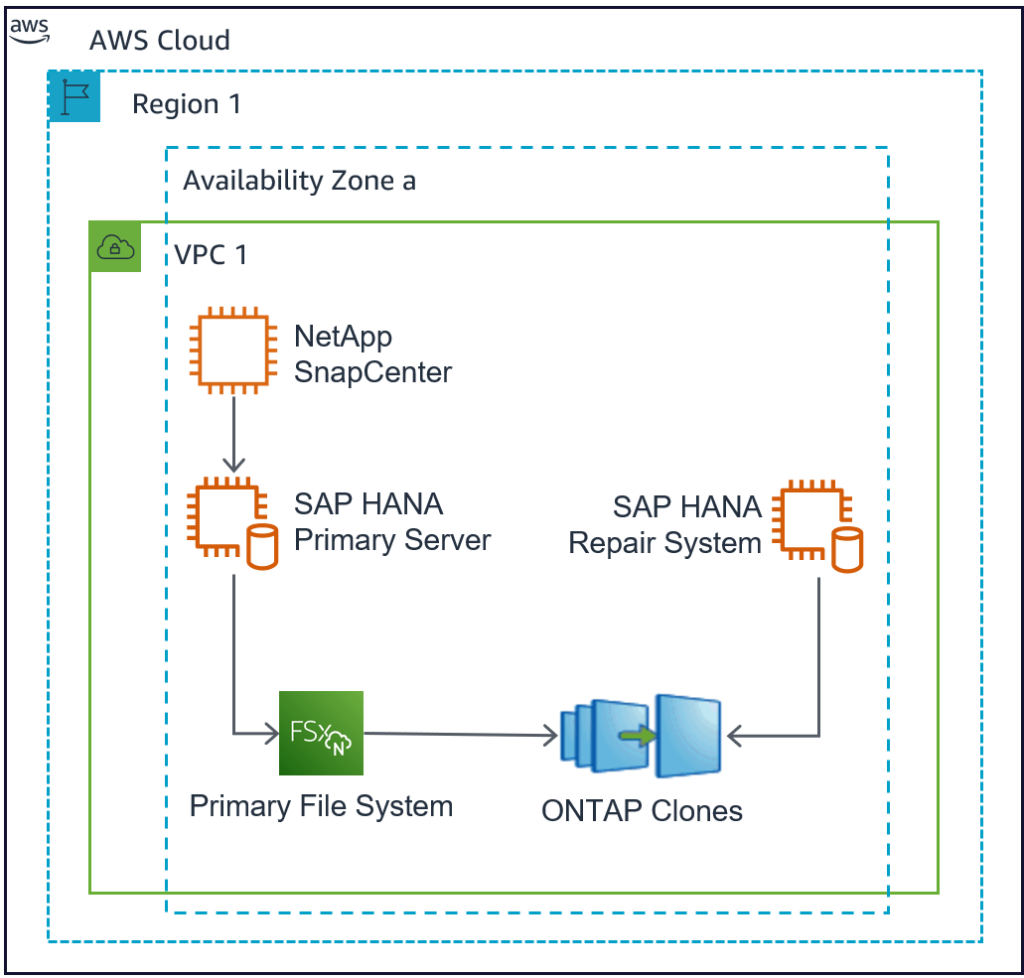 FSx for NetApp ONTAP SAP HANA Repair System Example