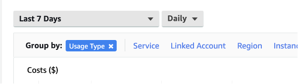 Cost Explorer Report – Time range and granularity