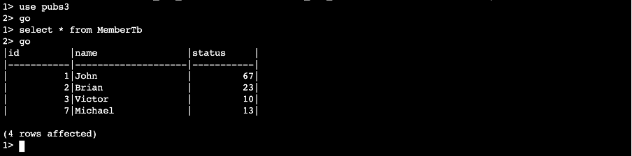 The following screenshot shows that table has the same data as the flat file stored in Amazon S3